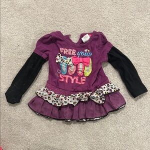 Good🎉 condition BUSTER BROWN Purple Kids Shirt with Black Sleeves-24 months